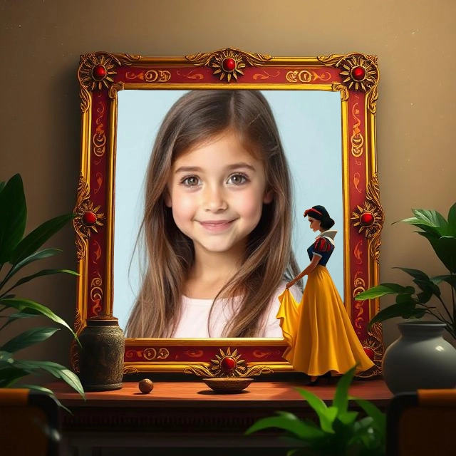 Transform Your Photos with a Regal Snow White Mirror Frame