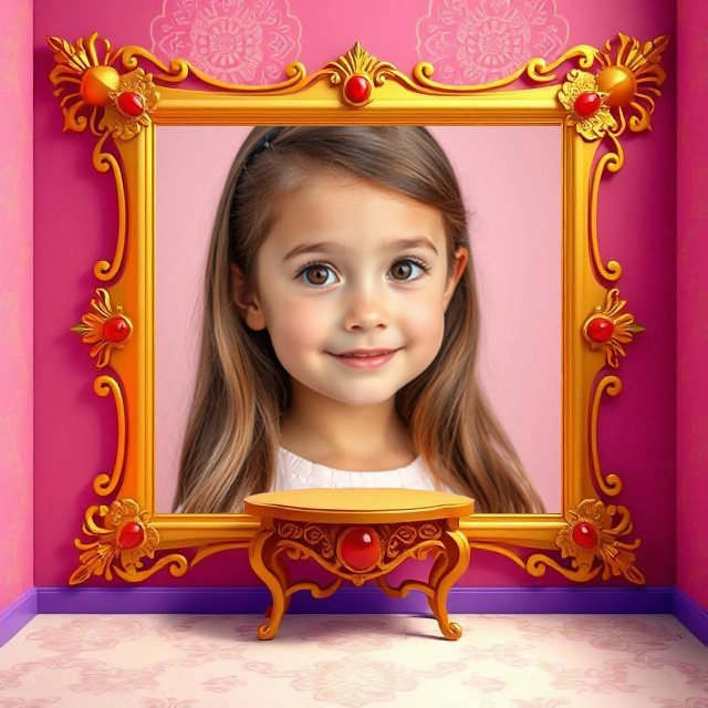 Transform Photos with an Ornate Golden Mirror Frame