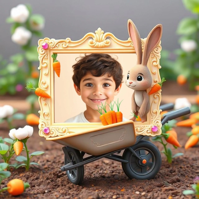 Capture Joyful Garden Moments with Our Whimsical Bunny Frame