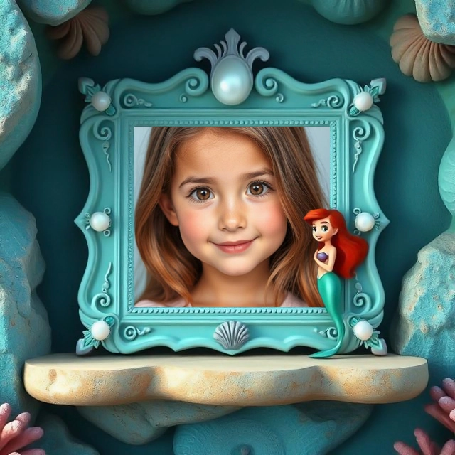 Dive Into Magic With Ariel's Enchanting Seashell Frame