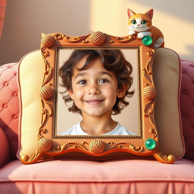 Frame Your Memories with a Cozy Orange Cat Charm