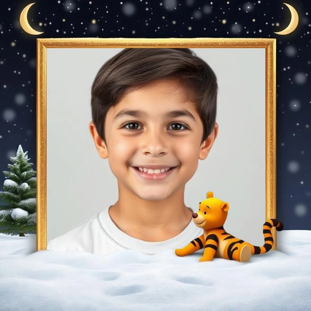 Enchant Your Photos with a Magical Snowy Night Frame
