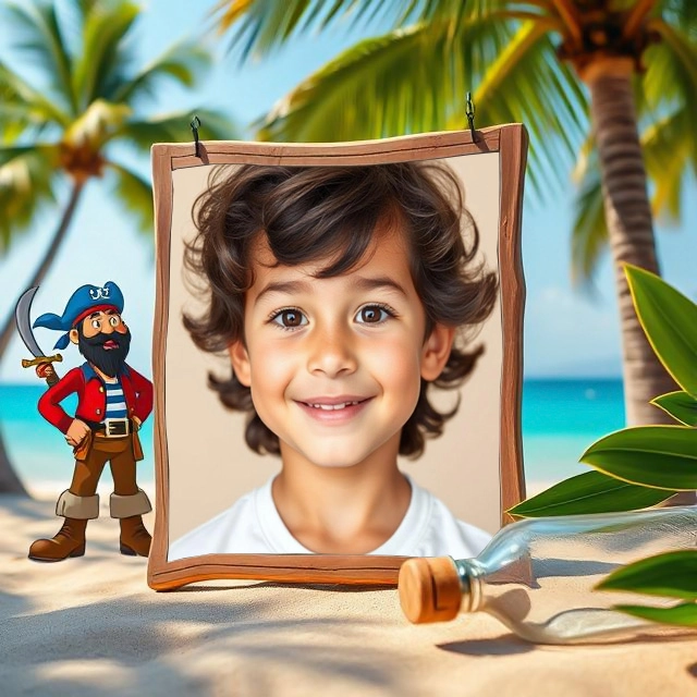 Capture Adventure with Our Pirate Beach Photo Frame