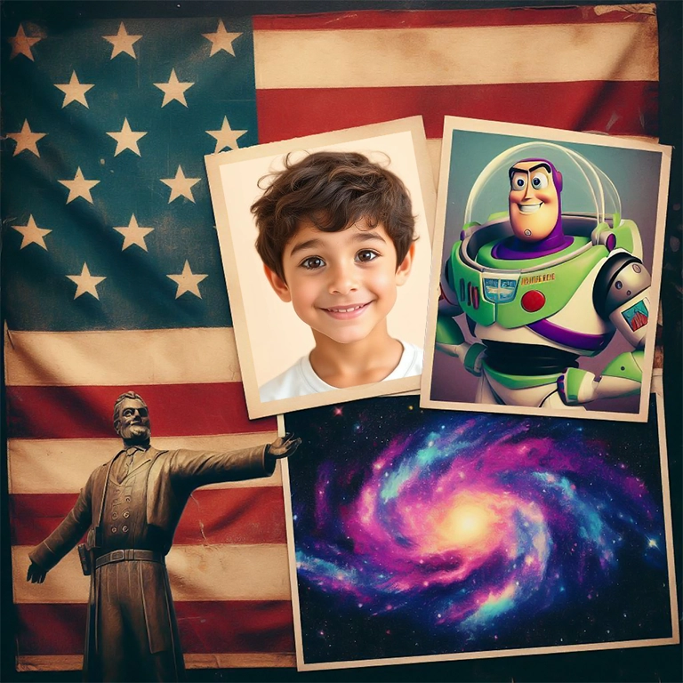 Personalize a Patriotic and Cosmic Collage with Your Photo