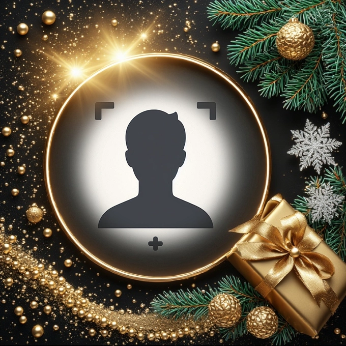 Add Your Photo to Elegant Gold Confetti Frame