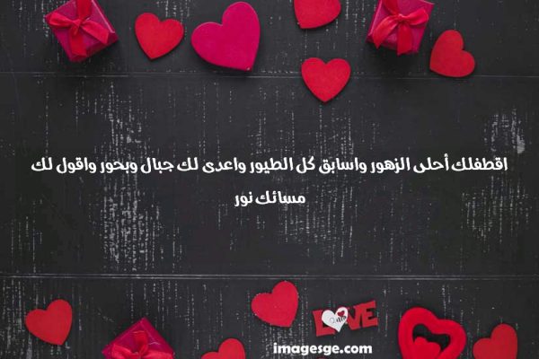 أحلى الزهور واسابق كل الطيور واعدى لك جبال وبحور واقول لك مسائك نور صور حب ورسائل وعبارات رومانسية
