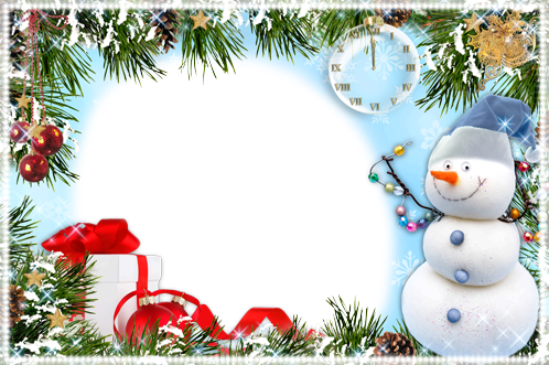 онлайн Забавный Снеговик  - фоторамка онлайн Забавный Снеговик