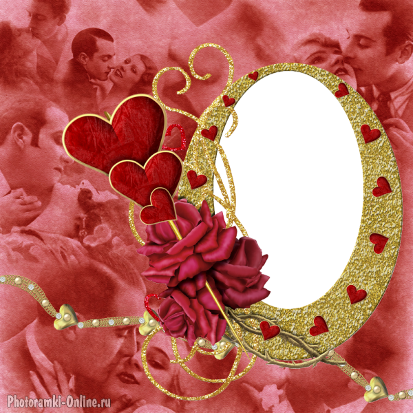 фоторамка онлайн винтаж сердечки розы - фоторамка онлайн винтаж сердечки розы