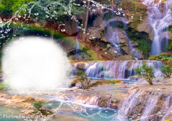 онлайн водопад Радуга - фоторамка онлайн водопад Радуга