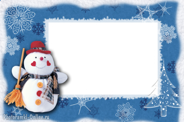 фоторамка онлайн зима снеговик - фоторамка онлайн зима снеговик