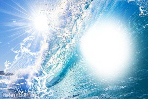 фоторамка онлайн лучи солнца морская волна - фоторамка онлайн лучи солнца морская волна