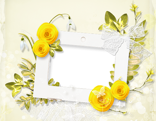 Bright yellow flowers photo frame - Bright yellow flowers photo frame