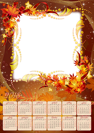 Calendar2018 Magic Autumn leaves photo frame - Calendar2018 Magic Autumn leaves photo frame
