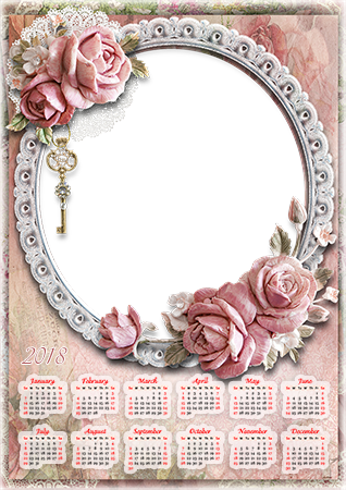 Calendar2018 Vintage romance photo frame - Calendar2018 Vintage romance photo frame