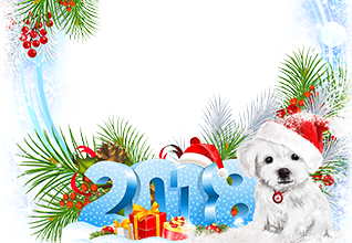 Calendar2018 With a puppy photo frame