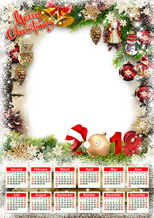 Calendar2019 Christmas bells photo frame - Calendar2019 Christmas bells photo frame