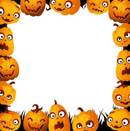 Halloween border with angry pumpkins photo frame - Halloween border with angry pumpkins photo frame