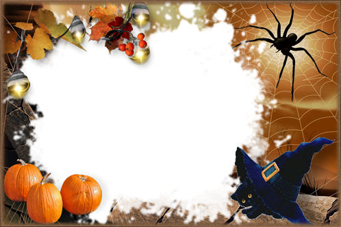 Halloween with Black Kitten photo frame - Halloween with Black Kitten photo frame