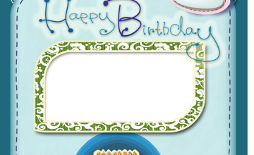 Happy Birthday with Baloons photo frame