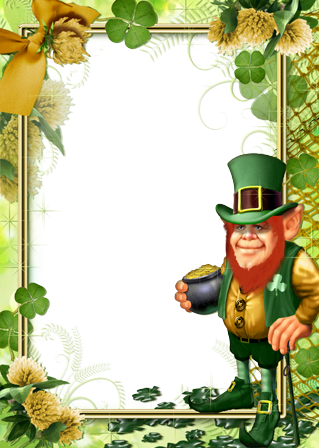 leprechaun con cornice dorata - leprechaun con cornice dorata